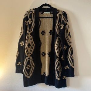 Aztec print cardigan